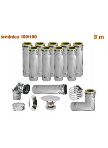 KOMIN izolowany 100/150 9 m piece kondensacyjne